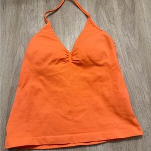 Vibrant Orange Halter Neck